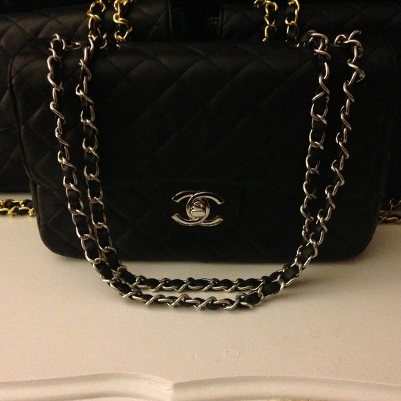 CHANEL Handbags - Black and Silver Quilted Chanel Inspired Jumbo
