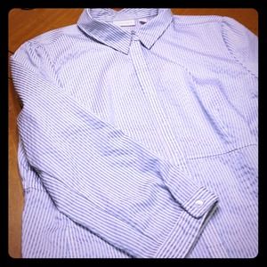 3/4 sleeve baby blue and white NY&C shirt