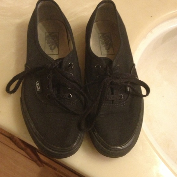 All black & red n white vans