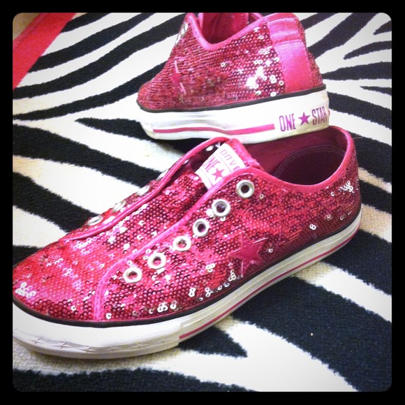 Hot pink GLITTER Converse