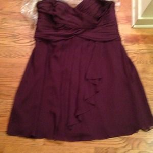 REDUCED: Strapless chiffon plum dress