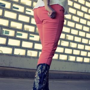 Coral skinny jeans!