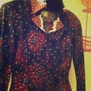 Red an black diamond blazer