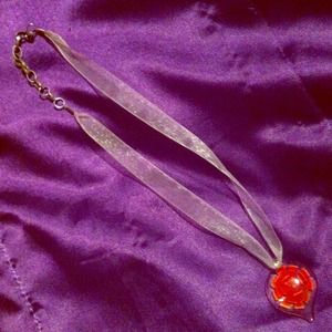 Glass flower necklace