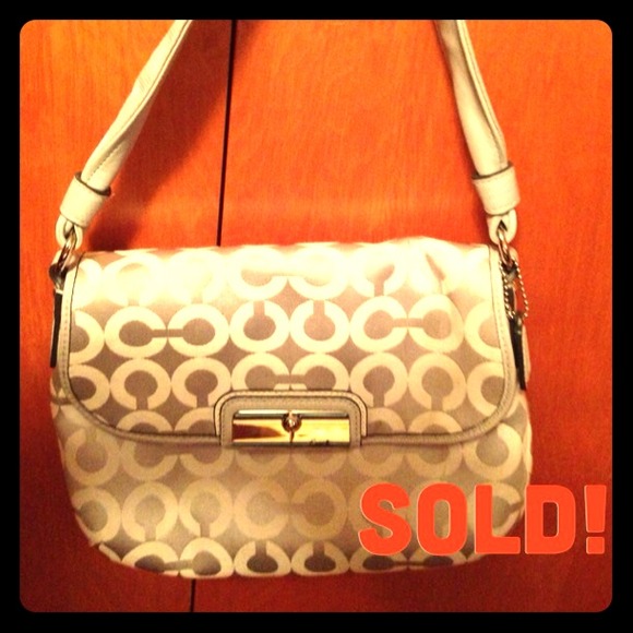 🚫SOLD ON EBAY🚫 Authentic silver coach purse