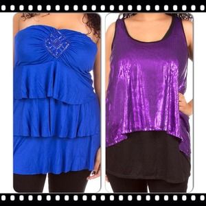 2 Blouse Bundle, 1 Pair Of Earrings