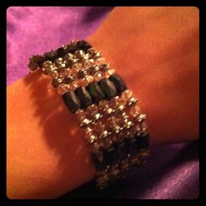 Silver magnetic adjustable bracelet