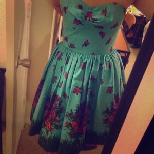Betsey Johnson Strapless Floral Dress
