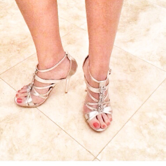 Silver Strappy Sandals - Picture 1 of 4