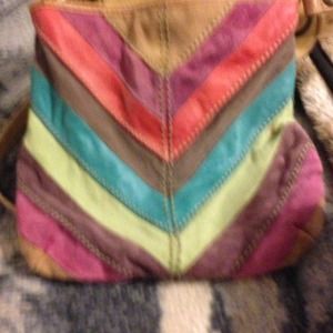 Multi color vintage leather purse