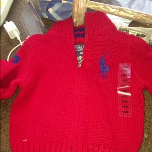 Polo red sweater 12 month. NWT