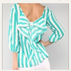 Mint bow shirt