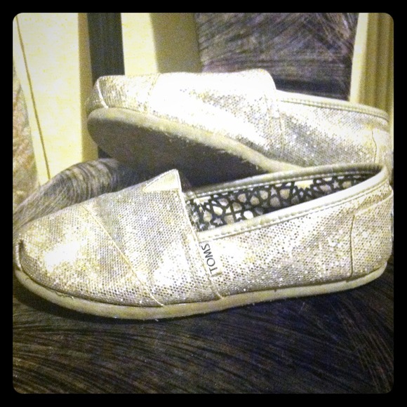 Silver Glitter Toms