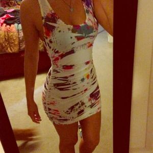 *RESERVED* Paint splatter fitted top/dress