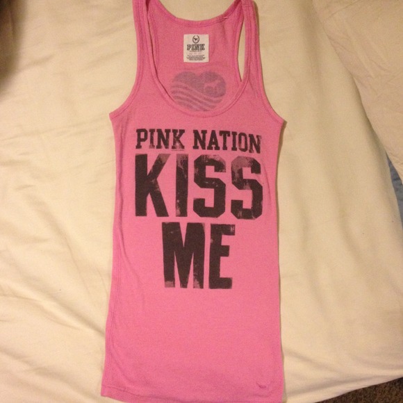 Pink tank top.