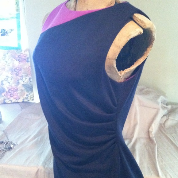 Tahari Navy/Violet Rosa Dress - Picture 2 of 4