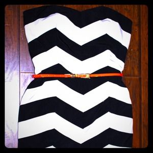 Strapless Chevron Dress