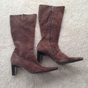 Nine West brown suede boots.