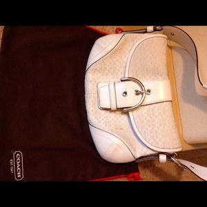 100% Authentic Coach white shoulder purse.