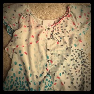 Sheer button-up blouse