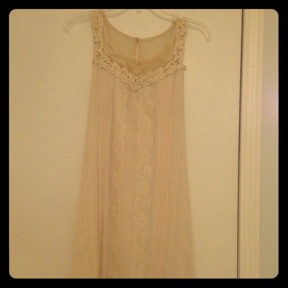 Boho, cream, lace, slip dress