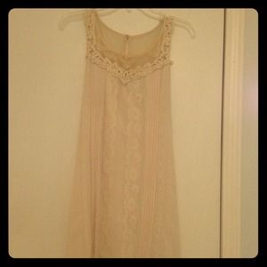 Boho, cream, lace, slip dress