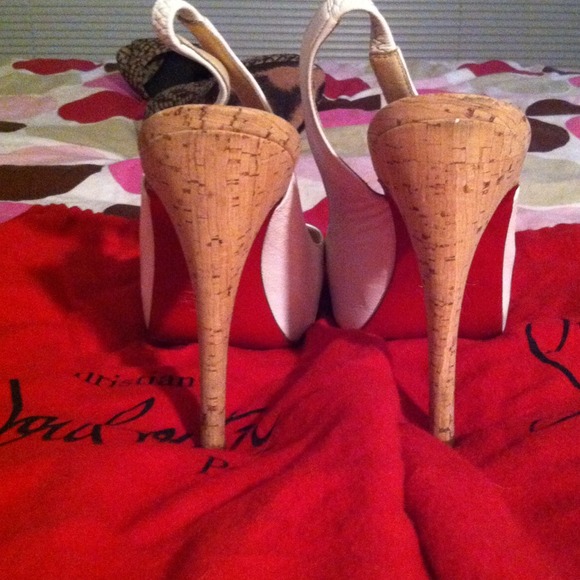 White Leather & Cork Christian Louboutin Shoes - Picture 2 of 4
