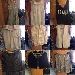 Dresses, shoes, tops, and skirts