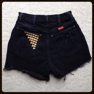 🚫Sold!🚫Black High Waisted Shorts with Gold Studs