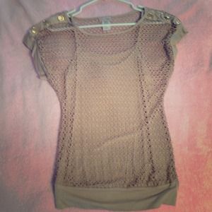 Brand new tan mesh shirt!!