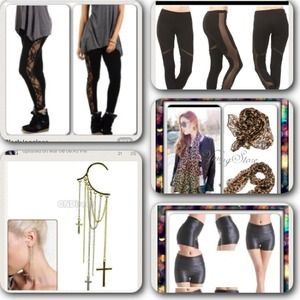 Shirts , 2 pair of leggings, 1 earring, scarf