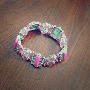 Pink beaded bracelet