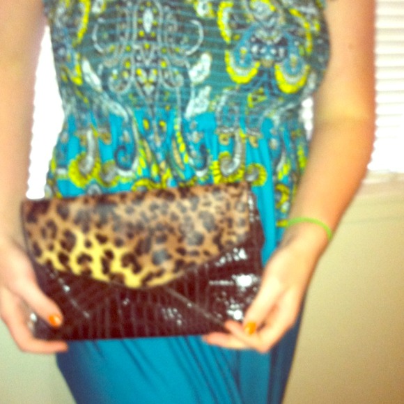 Like new leopard print clutch