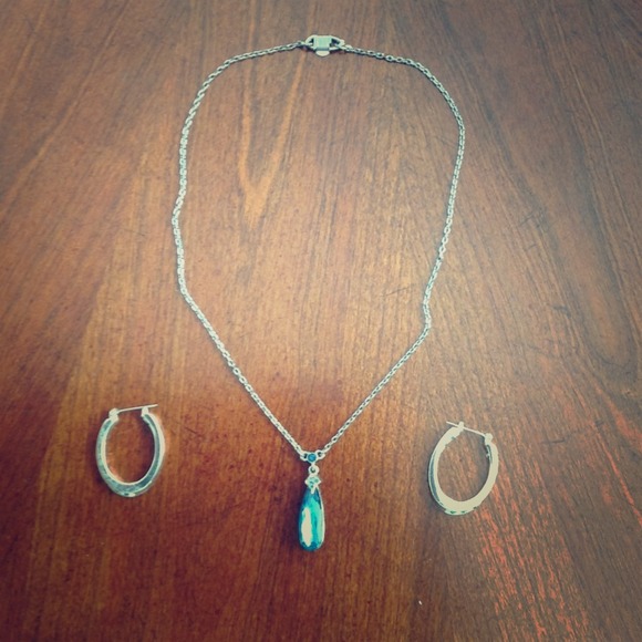 Light blue topaz necklace and earring set