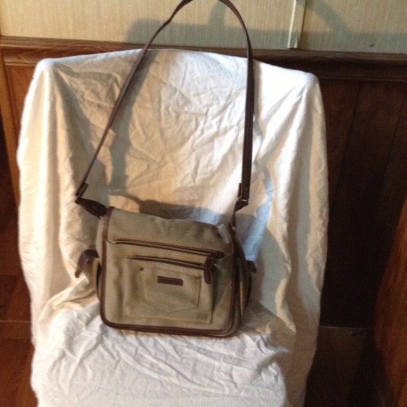 Greenish purse or camera bag