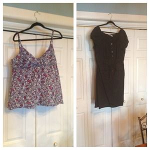 Floral tank top , black dress bundle