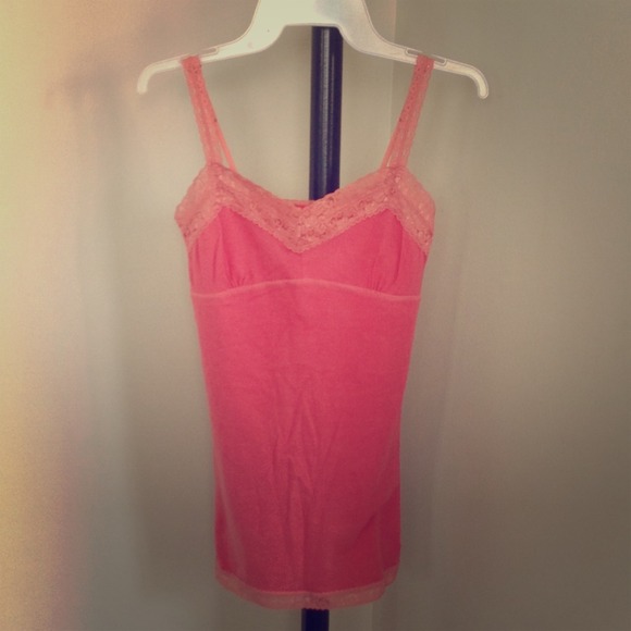 Pink lace tank top