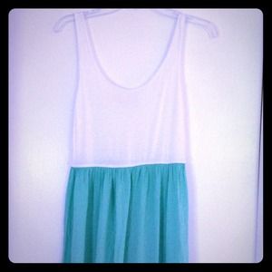 RESERVED White and mint maxi dress