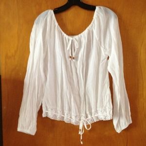 〰Reserved for Drummergirl 〰White peasant blouse
