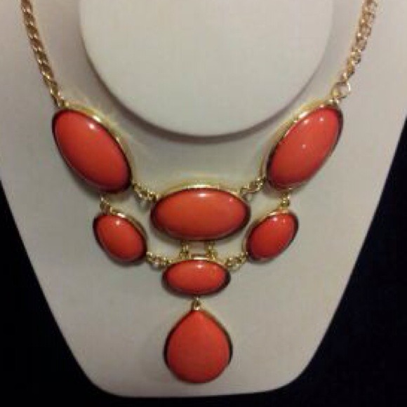 Orange bib necklace