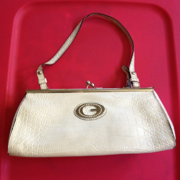 Guess Handbags - White shiny croc Guess handbag