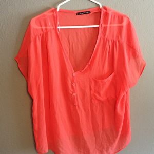Bright coral blouse