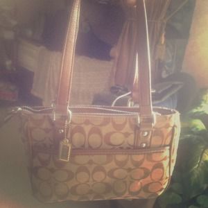 Small khaki handbag