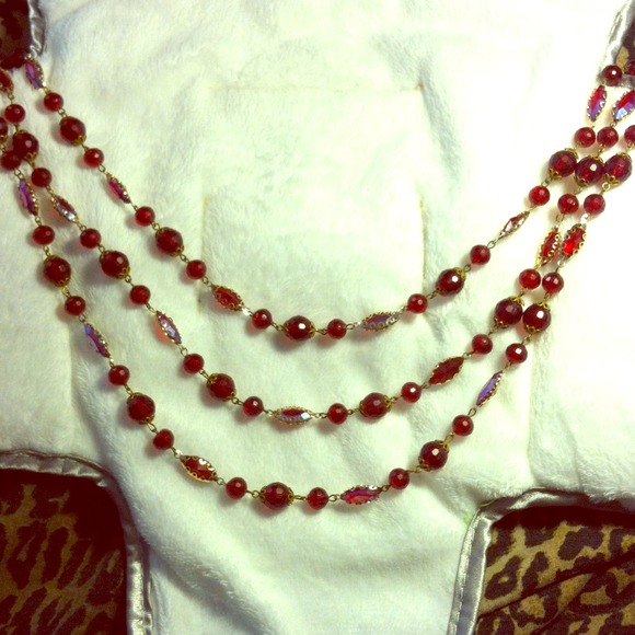 Red beaded necklace