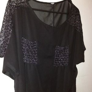 Black chiffon shirt