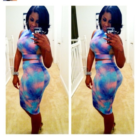 Two piece cotton candy tye dye outfit