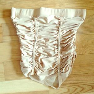 Beige diamond tube top