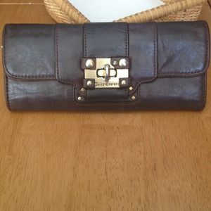 Juicy Couture long brown leather wallet