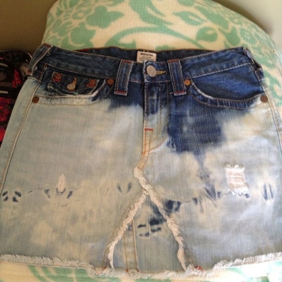 True Religion bleached skirt