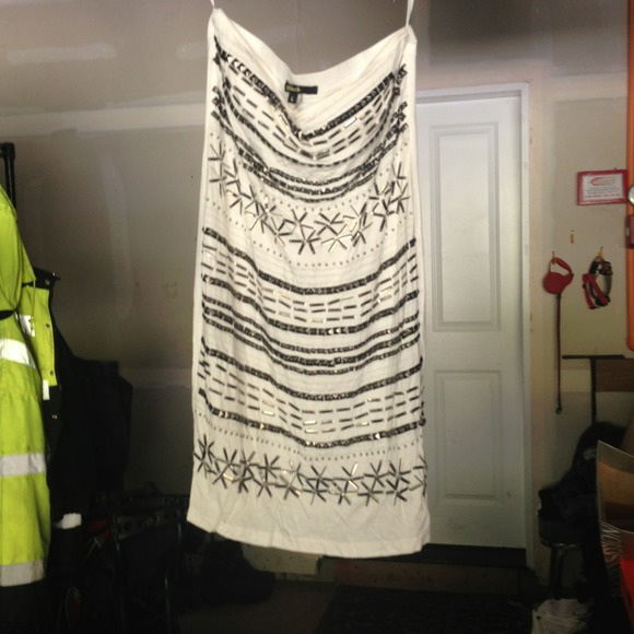 Off white strapless dress